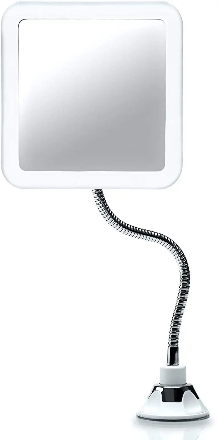 Fancii Flexible Magnifying Mirror 10X with LED Light and Gooseneck, Lighted Travel Makeup Mirror, Lock Suction, Natural Daylight LED, Cordless and Portable (Mira Plus) Fancii