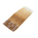 22"/22 inch 160g Double Weft Clip in Remy Human Hair Extensions Ombre Grade 7A Quality Full Head Thick Thickened Long Straight 8pcs 18clips Highlighted,Dark Blonde to Bleach Blonde MY-LADY