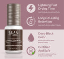 Super Strong Professional Eyelash Extension Glue 5ml | The Strongest Black Lash Extension Adhesive for Long Lasting Semi Permanent Individual Eyelash Extensions | 1-2s Fast Drying / 6-7 Week Retention BEAU LASHES