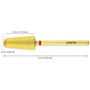Upgraded PANA Volcano Nail Carbide Bit - Two Way Rotate use for Both Left and Right Handed use - Fastest remove Acrylic or Gel – For Manicure Drill Machine - 3/32" (Fine - F, GOLD) PANA