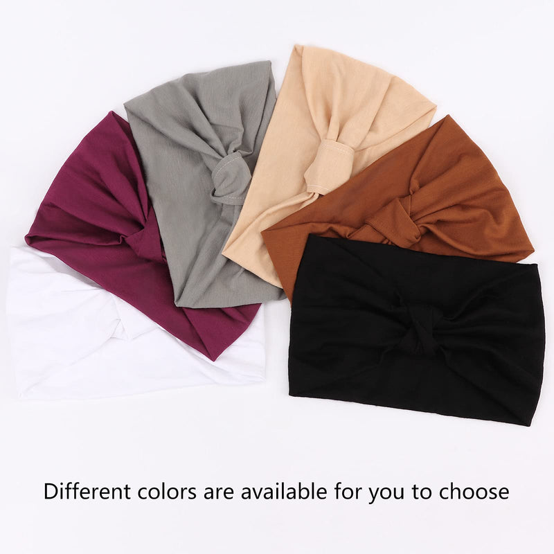 DRESHOW 6 Pack African Headbands Knotted Hairbands Yoga Sport Turban Head Wraps Wide Headband for Girls Hair Bands Accessories DRESHOW