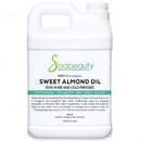 Sweet Almond Oil Organic Cold Pressed Unrefined | 100% Pure Natural Available in Bulk | Carrier for Essential Oils, Moisturizer for Skin, Face & Hair, Soap Making | Sizes 4OZ to 1 Gallon | (64 OZ) Soapeauty