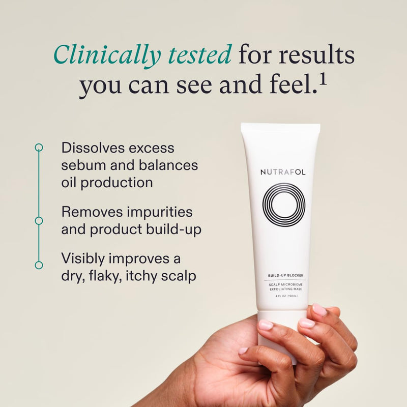 Nutrafol Exfoliating Scalp Mask, Eliminates Product Build-up and Oil for Healthier Hair and Scalp, Physician-formulated for Thinning Hair, Color and Extension Safe - 4 Fl Oz Bottle Infinity Warehouse