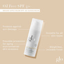 Glo Skin Beauty Oil Free SPF 40+ Hyaluronic Acid Infused All Mineral Sunscreen - Protect Against Sun Damage & Aging Environmental Skin Stressors - Weightless, Invisible Finish Infinity Warehouse