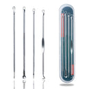 NIUTA Blackhead Remover Comedone Extractor Acne Needle Nose Facial Cleaning Tool Kit, Silver, 1 Count (Pack of 4) NIUTA