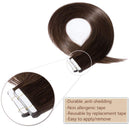 20 PCS 100% Remy Tape In Human Hair Extensions Real Human Hair Natural Double Side Tape Skin Weft Invisible Hair Hightlight Balayage Silk Straight For Women (16'',50g/20pcs,
