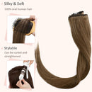 Hairro Clip in Hair Extensions 100% Human Hair Thin