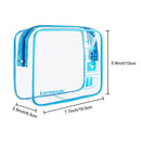 3pcs Lermende Clear Makeup Bag, TSA Approved Toiletry Bag & Cosmetic Bag for Women With Zipper Handles, Quart Size Carry On Clear Make up Bags Airport Compliant Toiletries For Travel - Blue Lermende