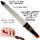 Camila Solingen CS13 Large Heavy Duty Toe Nail Clipper for Thick Nails, Manicure and Pedicure & CS19 Large Professional Sapphire Metal Nail File for Fingernail and Toenail, Made in Solingen, Germany Camila Solingen