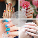 Edary Fake Nails White Gradient Square Press on Nails Full Cover False Nails 24pcs for Women Edary