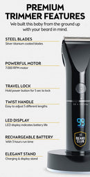 The Beard Club PT45 Trimmer & Premium Beard Care Grooming Gift Kit - Cordless Trimmer for Beard Detailing, Straight Edge Razor, Beard Shampoo, Brush, Comb and Sandalwood Balm - Deluxe Kit The Beard Club