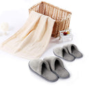 Gray Spa Slippers, Closed Toe(6 Pairs - 3L,3M) Disposable Indoor Hotel Slippers for Women, Fluffy Coral Fleece, Deluxe Padded Sole for Extra Comfort- Perfect for Guests, Hotel,Travel Foorame