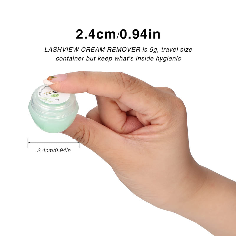 LASHVIEW Eyelash Extension Remover Cream, Light Aloe Flavor Cream,Eyelash Adhesive Remover, Low Irritation Cream for Sensitive Skin,5g LASHVIEW