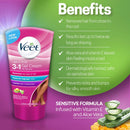 Hair Removal Cream ? VEET Legs & Body 3 in 1 Gel Cream Hair Remover, Sensitive Formula with Aloe Vera and Vitamin E, 6.78 fl ozTube (Pack of 3) Veet