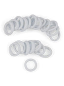 Heliums Small White Gentle Hold, 1 Inch Mini Sized, Soft and Stretchy Seamless Elastic Nylon Fabric Rolled Ponytail Holders for for Kids, Braids and Fine Hair - 20 Hair Ties Heliums