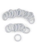 Heliums Small White Gentle Hold, 1 Inch Mini Sized, Soft and Stretchy Seamless Elastic Nylon Fabric Rolled Ponytail Holders for for Kids, Braids and Fine Hair - 20 Hair Ties Heliums