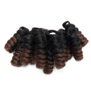 Benehair Saniya Curly Crochet Hair Ombre Synthetic Jumpy Wand Toni Curl Crochet Hair for Black Women 10 inch Two Tones Spiral Curls Jamaican Bouncy Twist Braiding Hair 3 packs Black to Light Auburn Benehair