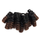 Benehair Saniya Curly Crochet Hair Ombre Synthetic Jumpy Wand Toni Curl Crochet Hair for Black Women 10 inch Two Tones Spiral Curls Jamaican Bouncy Twist Braiding Hair 3 packs Black to Light Auburn Benehair