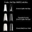 Vcedas Coffin Shaped Nail Tips Clear Upgrade Coffin Nails Half Cover 500PCS Flake Acrylic Nails French Coffin Long for Finger Vcedas