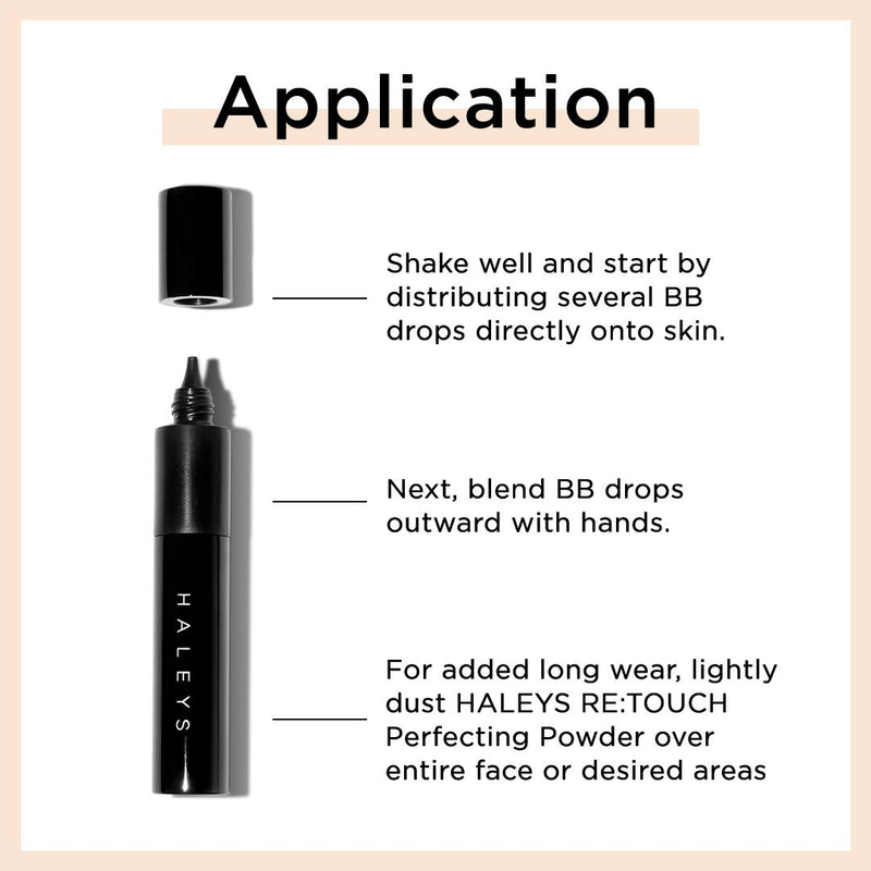 HALEYS RE:INVENT BB Drops (MEDIUM/TAN) Vegan, Cruelty-Free Tinted BB Moisturizer Foundation with Marula Face Oil - Hydrate Skin with Sheer Coverage for a Natural, Healthy-Looking Complexion HALEYS Store
