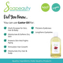 Castor Oil Organic Cold Pressed Unrefined | 100% Pure Natural Castor Oil Promotes Healthy Skin & Hair | Thickens Eyebrows & Lengthens Eyelashes | Sizes 4OZ to 1 Gallon | (32 OZ) Soapeauty