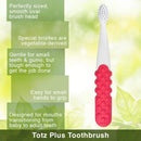 RADIUS Totz Plus Brush Kids Toothbrush Silky Soft BPA Free ADA Accepted Designed for Delicate Teeth & Gums for Children 3 Years & Up - WhiteCoral - Pack of 1 RADIUS