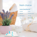 Bulk Hotel Soap Bar | 100 bars| 0.5 OZ | - Travel Size Moisturizing/Face and Hand - Individually Wrapped Toiletries for Hotels, Rentals, Camping, Charity Donations- Value Bulk Pack - Mild and Fresh Scent - Fresh Choice