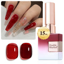 Double Rhythm Translucent Gel Polish Sheer Neutral Natural Light Milky Same Color Same Bottle 15ML Jelly UV Polish Nail Art DIY at Home (Jelly Nude Brown-A1492) Infinity Warehouse