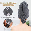 Sunland Microfiber Hair Towel Wrap for Women Super Absorbent Quick Dry Magic Hair Turban for Drying Long Hair Soft and Large 24 inch X 43 inch Grey SUNLAND