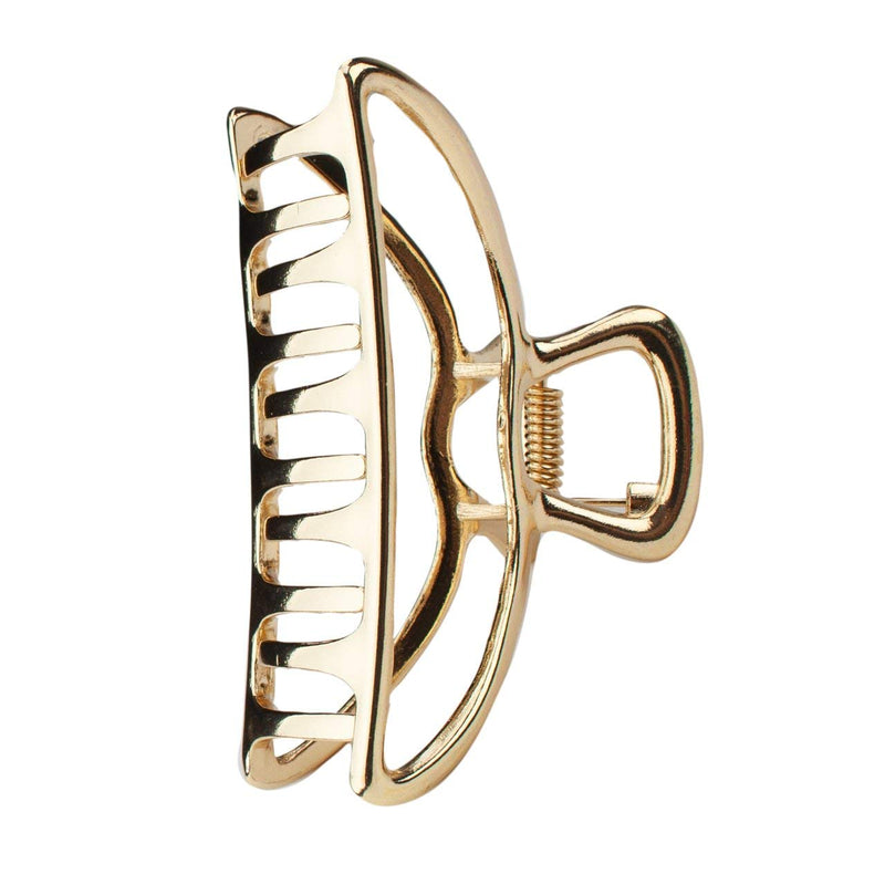 Kitsch Hair Clips, Metal Hair Claw Clips, Hair Accessories for Women, Large Hair Clip, Hair Clutch, 3 Inches Wide (Open Shape Claw Clip, Gold) Kitsch