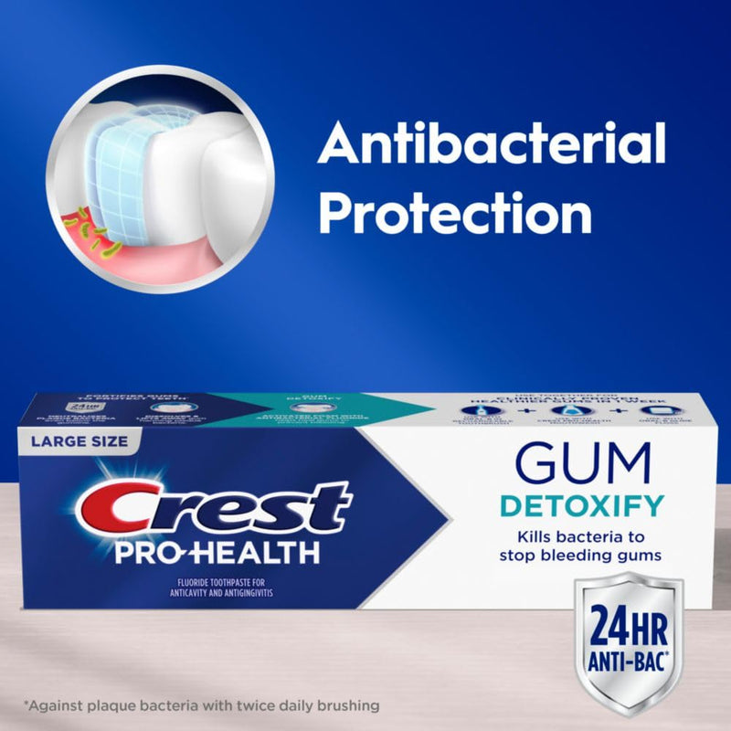 Crest Pro-Health Gum Detoxify Deep Clean Toothpaste, 4.8 oz Pack of 3 - Anticavity, Antibacterial Flouride Toothpaste, Clinically Proven, Gum and Enamel Protection, Plaque Control Infinity Warehouse