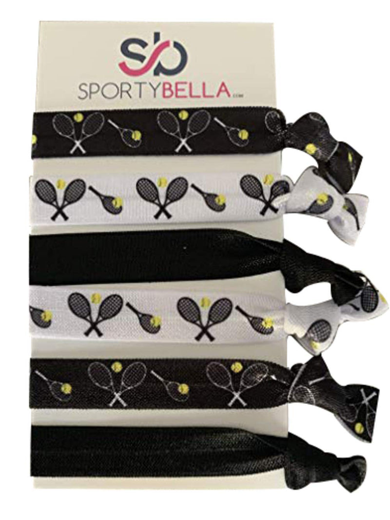 Tennis Hair Hair Ties, Tennis Hair Accessories, No Crease Tennis Hair Elastics Set, Gift for Girl Tennis Players Sportybella