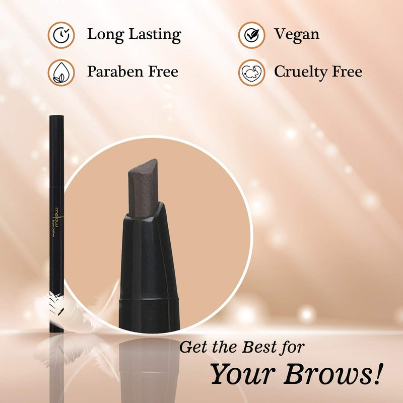 Mellow Cosmetics Brow Definer Eyebrow Pencil | Triangular Tip, Non Greasy, Long Lasting & Easy To Glide | Brow Defining Pen | Professional Eyebrow Makeup|Cruelty Free, Vegan & Paraben Free- Chocolate Mellow