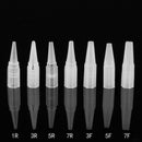 50PCS Clear White Eyebrow Tattoo Needle Tips Permanent Makeup Tattoo Nozzle Caps Disposable 1R/3R/5R/5F/7F (3R) HiTreasure