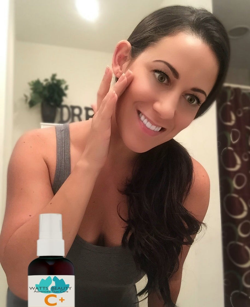 Watts Beauty Moisturizing Hyaluronic Acid Serum with Vitamin C - Advanced Antioxidant Skin Repair Gel - Made in USA - 1 oz Watts Beauty