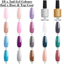 Lavender Violets Gel-Nail-Poish Kit 18-Color Soak off UV LED Nail Gel with No Wipe Base and Top Coat Safe to Use F984 Lavender Violets Store