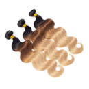 12A Ombre Brazilian Virgin Body Wave Hair 3 Bundles (T1B/30/27,16" 16" 16") Ombre Virgin Brazilian Remy Human Hair Weave Bundles 100% Unprocessed Virgin Remy Hair Bundles 3 Tone Ombre Hair Weft ROYAL IMPRESSION