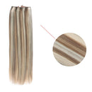 Sassina Halo Hair Extensions Real Human Hair One Hairpiece for a Full Head with Invisible Fish Line Highlight Ash Blonde to Platinum Blonde P8/60