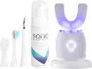 Ultrasonic Toothbrush for Adults Automatic Toothbrush with Soft Bristles Rechargeable Portable 30'' Automatic Timer Wireless Charging Washable for Travel & Home Use (White) Infinity Warehouse