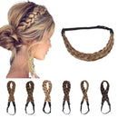 Braided Headband Plaited Hair Band Chunky Braided Headband Elastic Stretch Braid Hairband Wide Plaited Braids Synthetic Hairpiece Girls And Women (Large-five strands braided, natural blonde) S-noilite