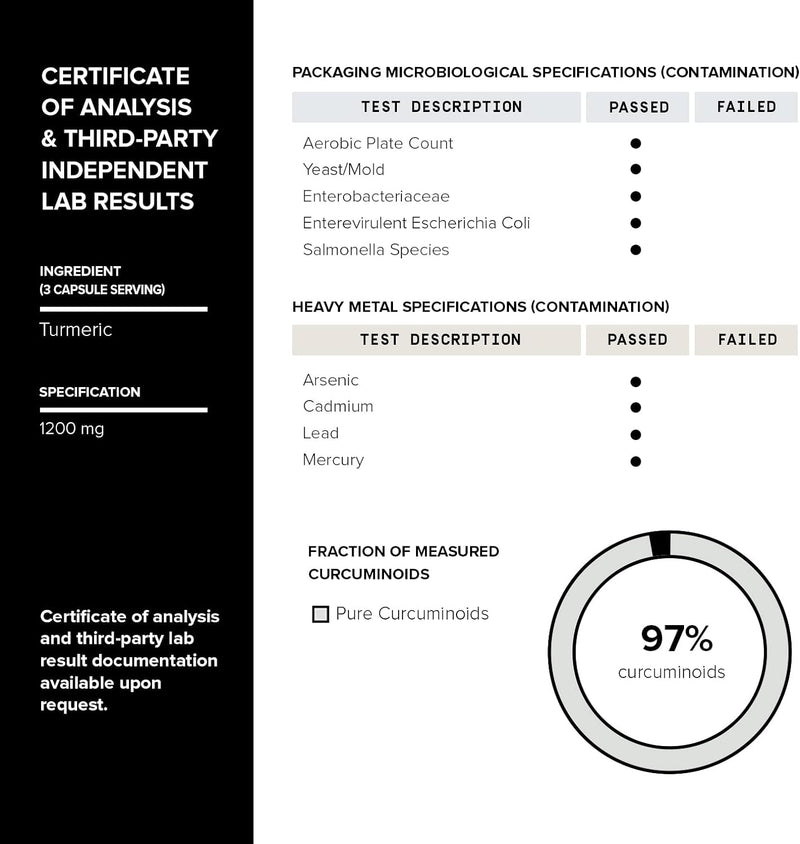 Turmeric Curcumin - Ultra High Potency 60:1 Extract with 97% Curcuminoids - 1200mg Per Serving - Black Pepper & MCT Oil for Enhanced Absorption - Third-Party Lab Tested - 120 Capsules Infinity Warehouse