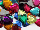 Allstarco 15mm Flat Back Heart Acrylic Rhinestones Plastic Gems Plastic Costume Jewels Embelishments - 40 Pieces (Jet Black H101) KraftGenius Allstarco
