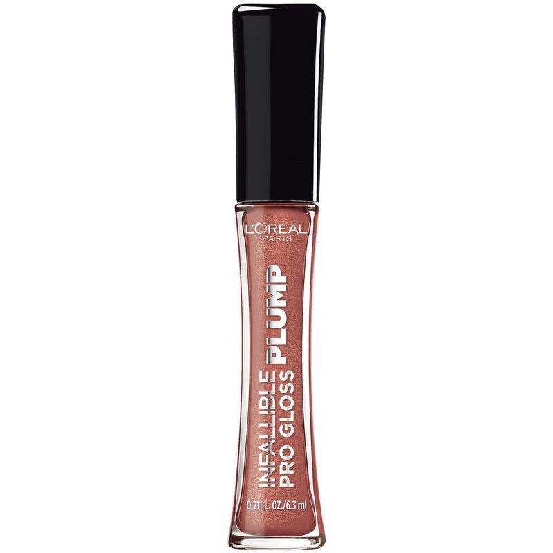 L'Oreal Paris Infallible Pro Gloss Plump Lip Gloss with Hyaluronic Acid, Long Lasting Plumping Shine, Lips Look Instantly Fuller and More Plump, Nude Twinkle, 0.21 fl. oz. L'Oreal Paris