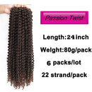 24Inch Passion Twist Hair 6 Packs Water Wave Crochet Braids for Butterfly Locs Hair Synthetic Crochet Braiding Hair Goddess Locs Long Bohemian Locs Hair(24 Inch, 1B/T30) VETYES