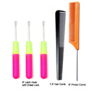 Favorict (5 Pack) Latch Hook Crochet Needle Comb Set for Micro Braids, Hair Extension, Feather and Dread Maintenance Installation Favorict
