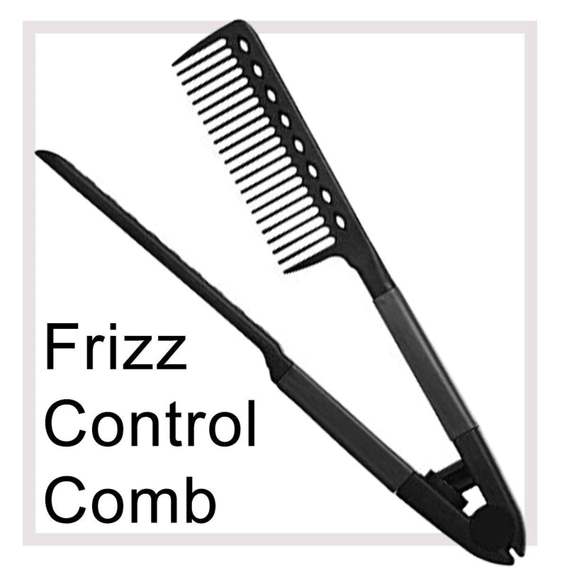 Herstyler Grande Pink Curling Iron and V Comb Straightening Comb (Black) Set HerStyler