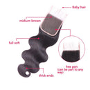 ALLRUN Body Wave 3 Bundles with Lace Closure Brazilian Human Hair Bundles With Closure Body Wave Unprocessed Virgin Hair Natural Color(16 18 20+14 Closure) ALLRUN Store