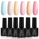 Beetles Gel Nail Polish Set, Marshmallow Collection Spring Summer Pastel Nude Pink Blue 6 Colors Soak Off Gel Polish Kit Gift for Women beetles Gel Polish Store