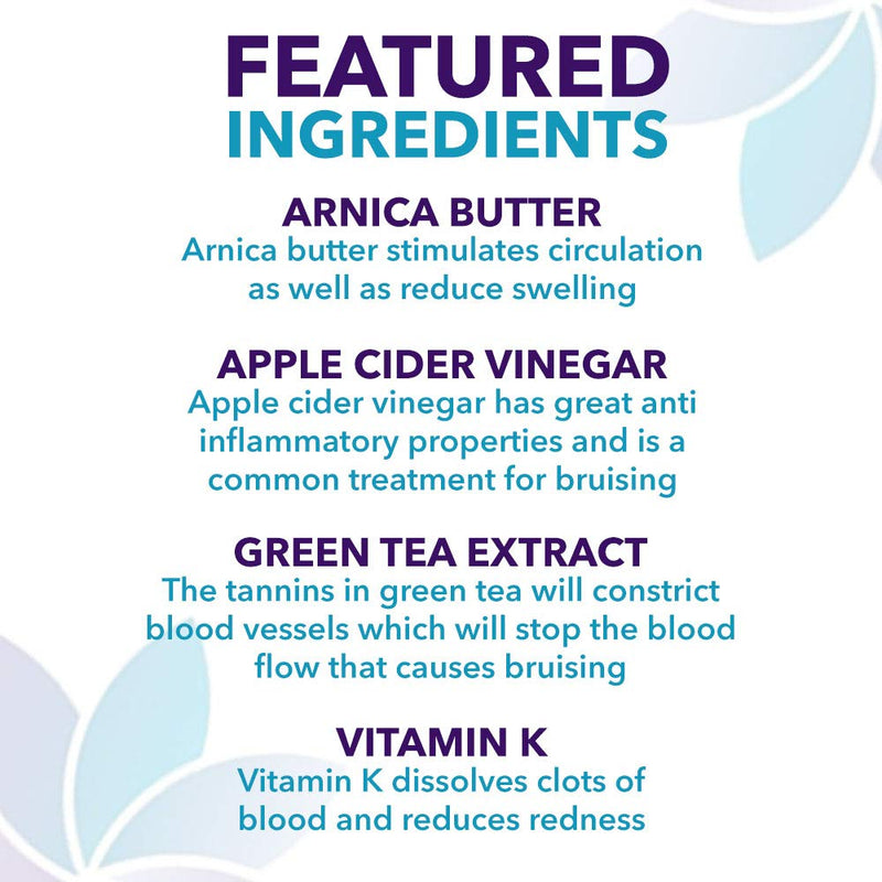 Bruise Busting Treatment Cream, For Those Who Bruise Easily, With Arnica Butter, Lavender and Turmeric, All Natural, 4 oz, By Diva Stuff Diva Stuff