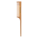 GranNaturals Wide Tooth Wooden Rat Tail Comb - Hair Tool for Teasing Strands & Post Styling - Peach Rattail Wood Pick Handle for Sectioning & Parting - Perfect for Professional & Personal Use GranNaturals